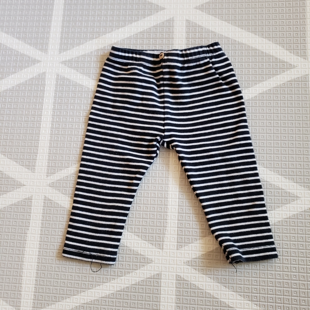 Zara Navy White Stipe Pants 3-6m